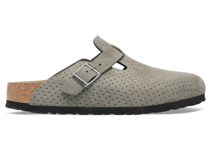 Birkenstock Boston Suede Embossed Dotted Stone Coin