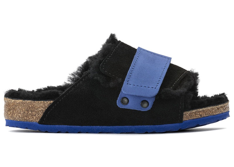 Birkenstock Kyoto Teddy Suede Black Ultra Blue (Kids)