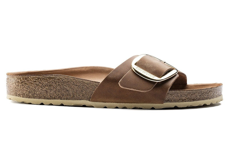 Birkenstock Madrid Big Buckle Oiled Leather Cognac