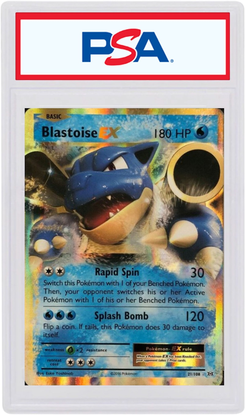 Blastoise EX-Holo 2016 Pokemon TCG XY Evolutions #21/108 (PSA or BGS Graded)