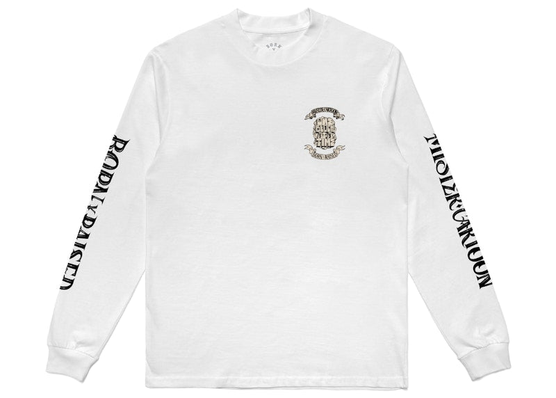 Born X Raised x Mister Cartoon Block Banner L/S Tee White