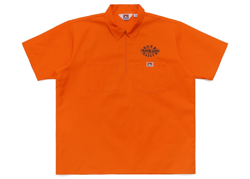 Born X Raised x Mister Cartoon x Ben Davis Work Shirt Orange