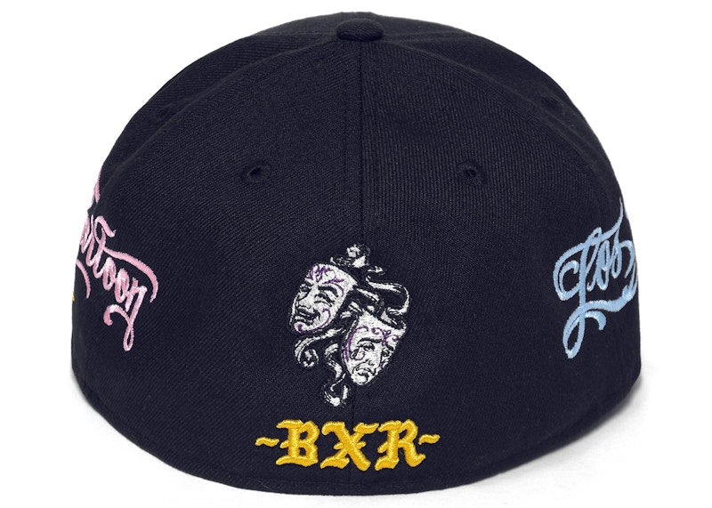 Born X Raised x Mister Cartoon x New Era Rocker 59Fifty Fitted Hat Navy