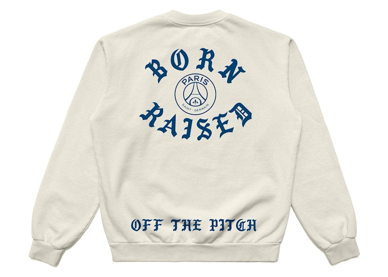 Born X Raised x PSG Off The Pitch Crewneck Cream