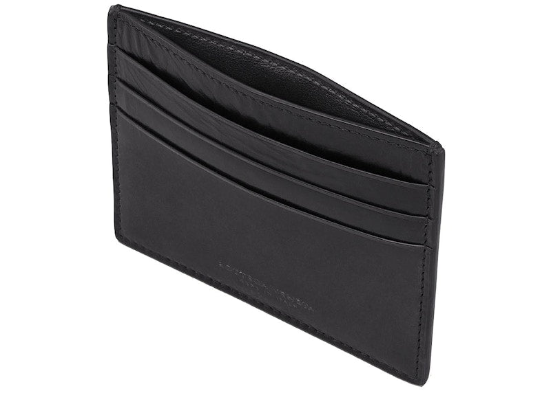 Bottega Veneta 3 Slot Card Case Padded Paper Calf Nero