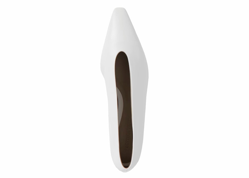 Bottega Veneta Almond Leather Ballet Flat White (Women's)