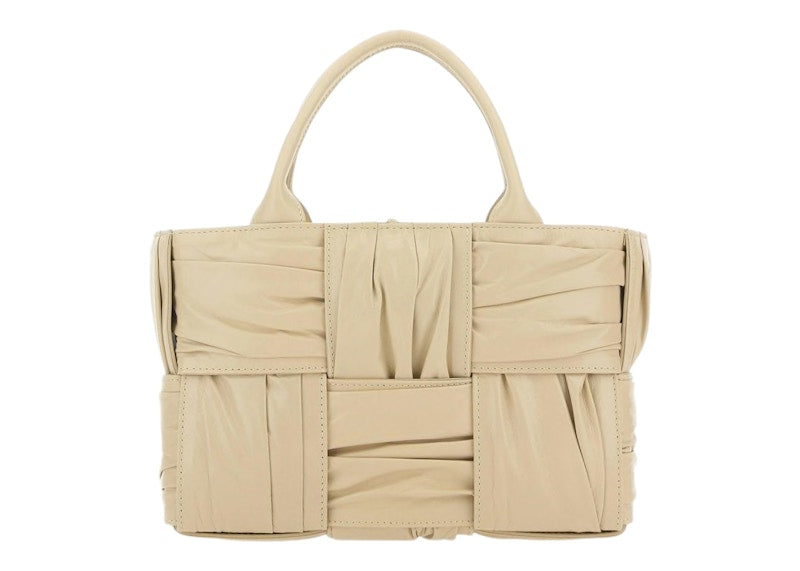 Bottega Veneta Arco Tote Bag Mini Foulard Intrecciato Porridge