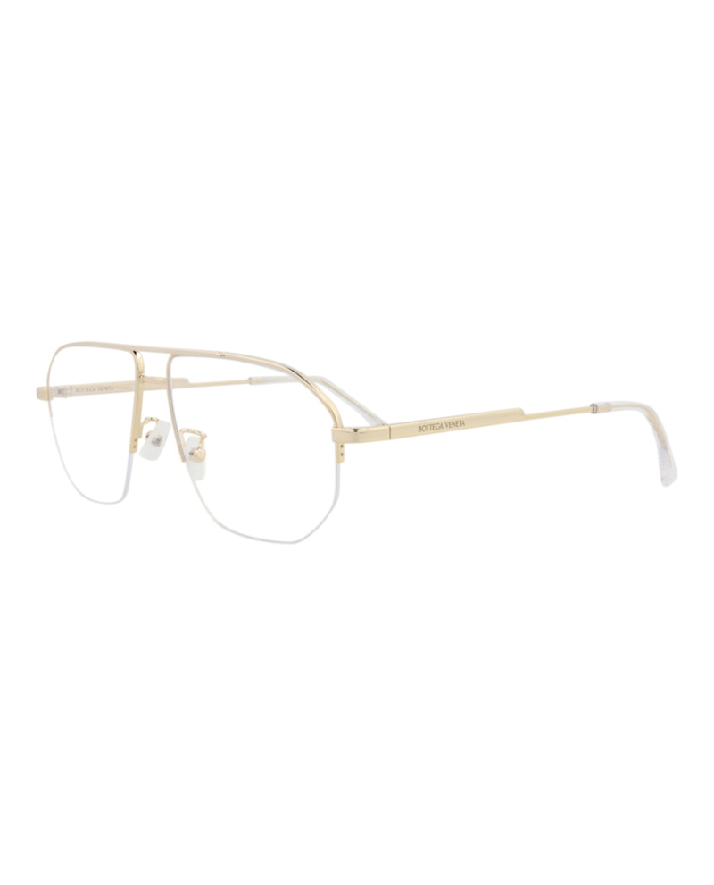 Bottega Veneta Aviator-Frame Metal Optical Frames Gold Gold Transparent (BV1109O-30011044-002)