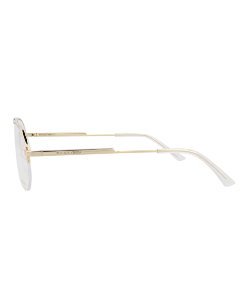 Bottega Veneta Aviator-Frame Metal Optical Frames Gold Gold Transparent (BV1109O-30011044-002)