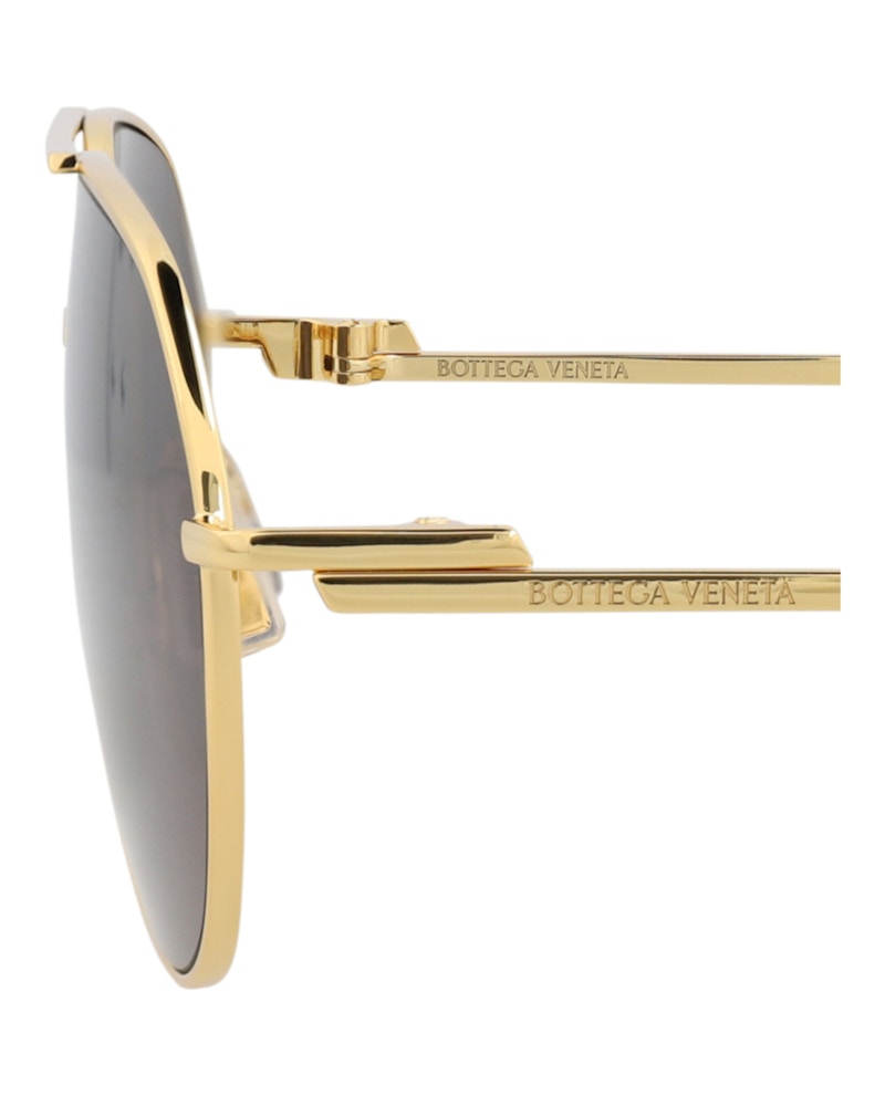 Bottega Veneta Aviator-Frame Metal Sunglasses Gold Gold Grey (BV1302S-30015214-001)
