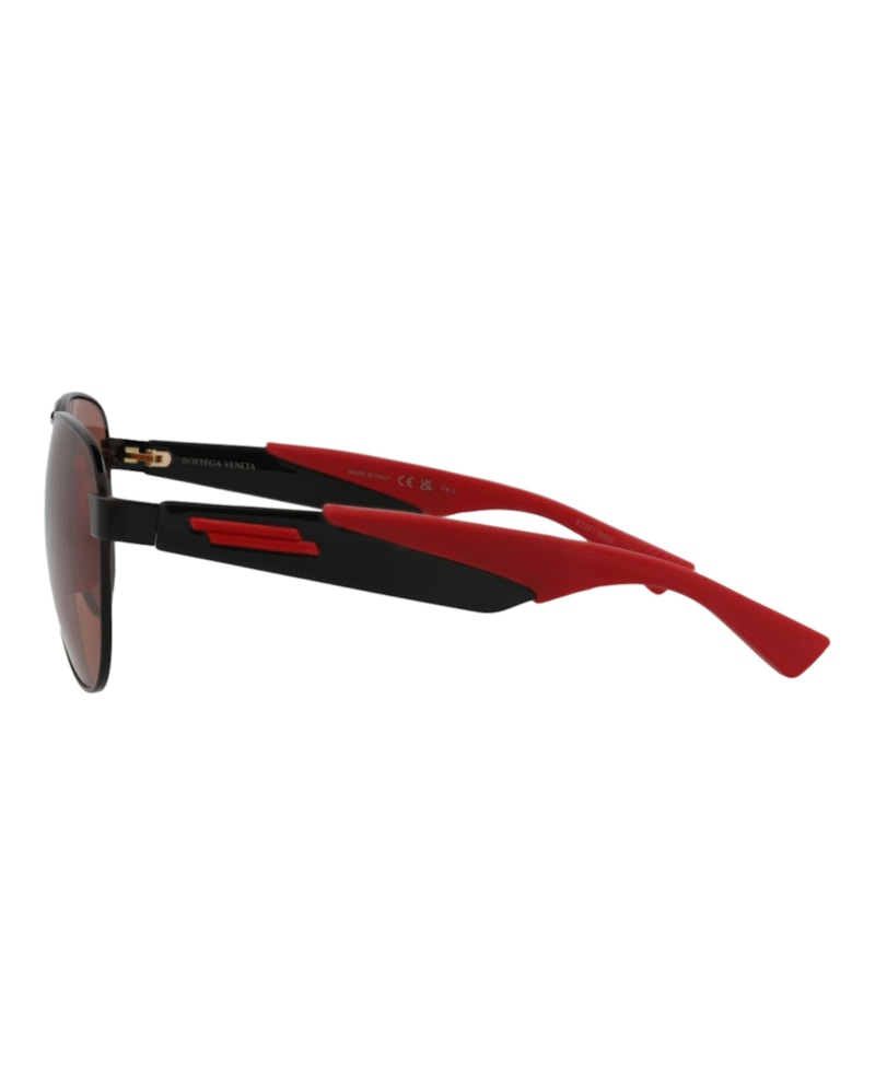 Bottega Veneta Aviator Sunglasses Black/Black/Red (BV1231S-30014257-004)