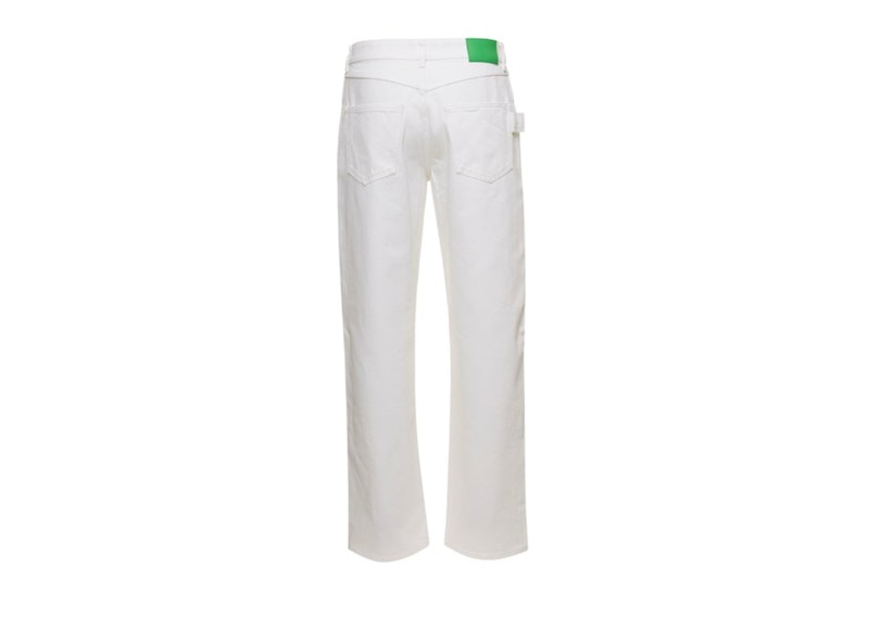 Bottega Veneta Back Logo Patch Denim Jeans White
