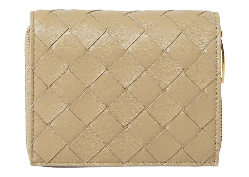 Bottega Veneta Bi-Fold Intrecciato Wallet Taupe