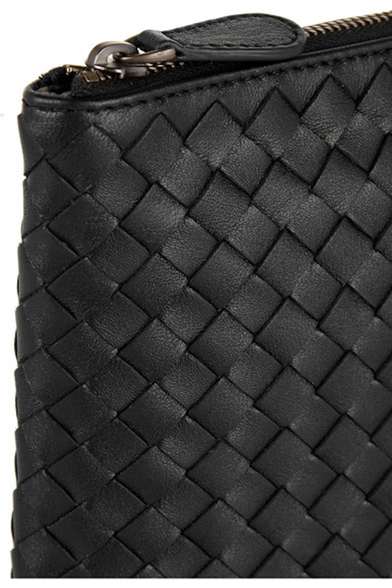 Bottega Veneta Biletto Pouch Nappa Intrecciato Lambskin Medium Nero
