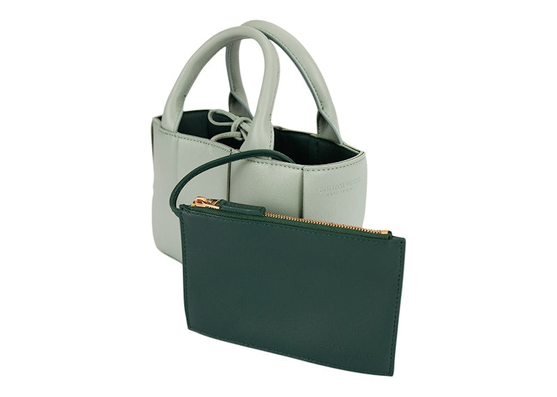 Bottega Veneta Candy Arco Tote Bag Micro Intreccio Sage Green