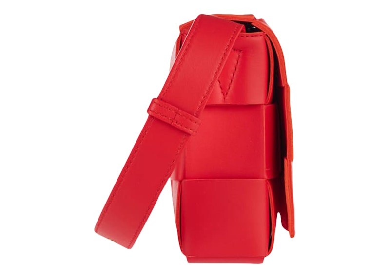 Bottega Veneta Cassette Crossbody Bag Intreccio Redstone