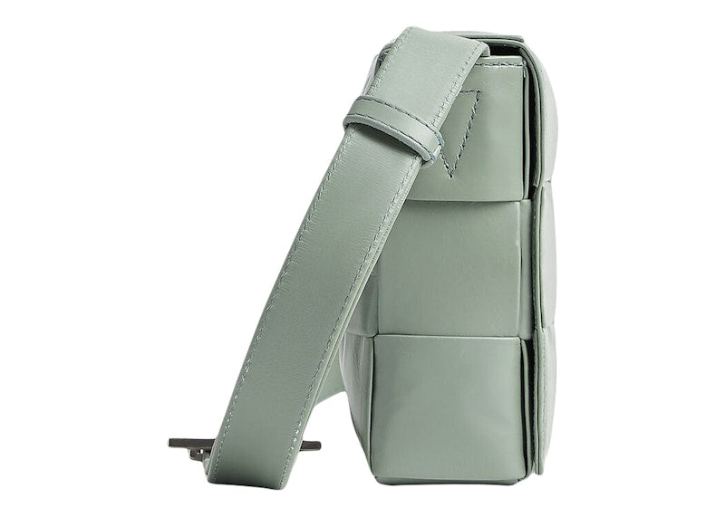 Bottega Veneta Cassette Crossbody Bag Medium Intreccio Sage Green