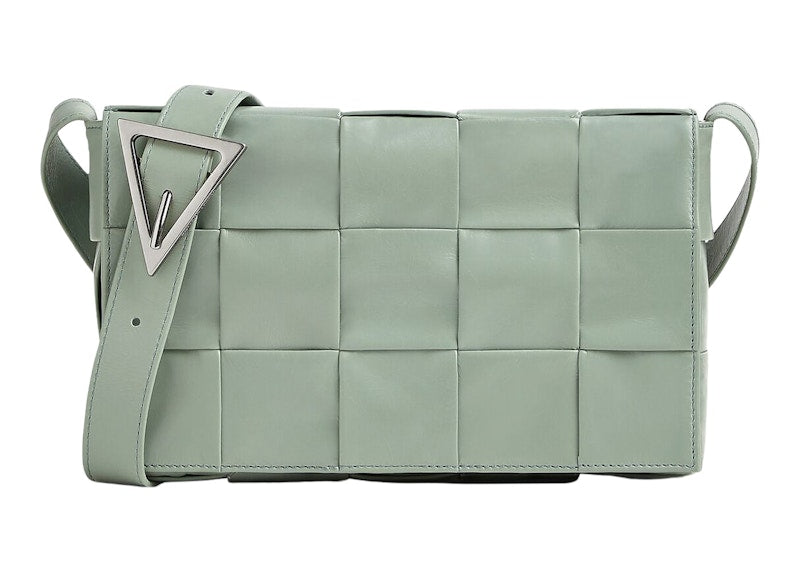 Bottega Veneta Cassette Crossbody Bag Medium Intreccio Sage Green