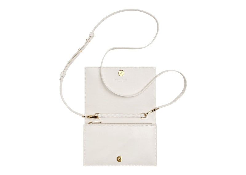 Bottega Veneta Cassette Crossbody Bag Mini Foulard Intreccio White