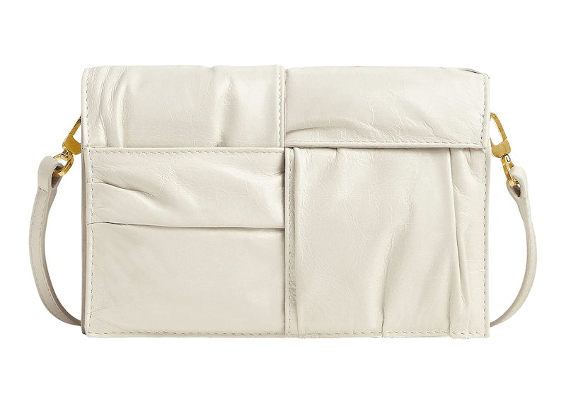 Bottega Veneta Cassette Crossbody Bag Mini Foulard Intreccio White