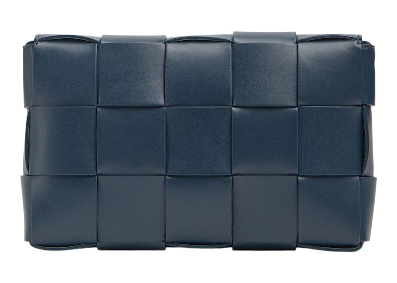 Bottega Veneta Cassette Intreccio Crossbody Bag Deep Blue/Pale Blue