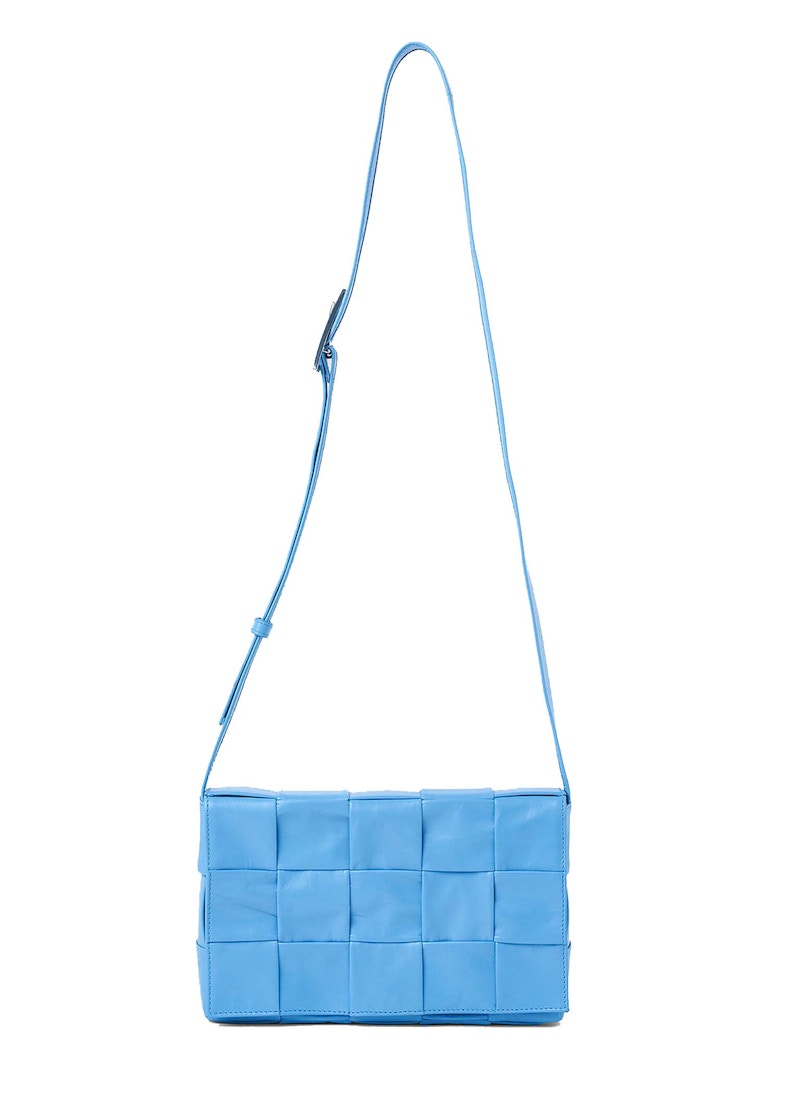 Bottega Veneta Cassette Intreccio Crossbody Blue