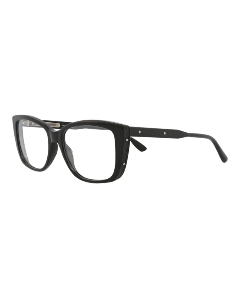 Bottega Veneta Cat Eye-Frame Acetate Optical Frames Black Black Transparent (BV0183O-30002479-001)