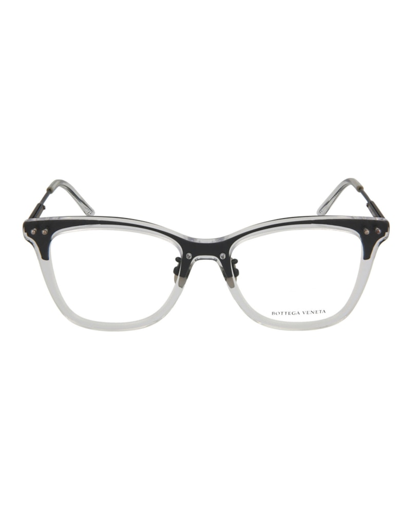 Bottega Veneta Cat Eye-Frame Acetate Optical Frames Crystal Black Transparent (BV0145O-30001690-001)