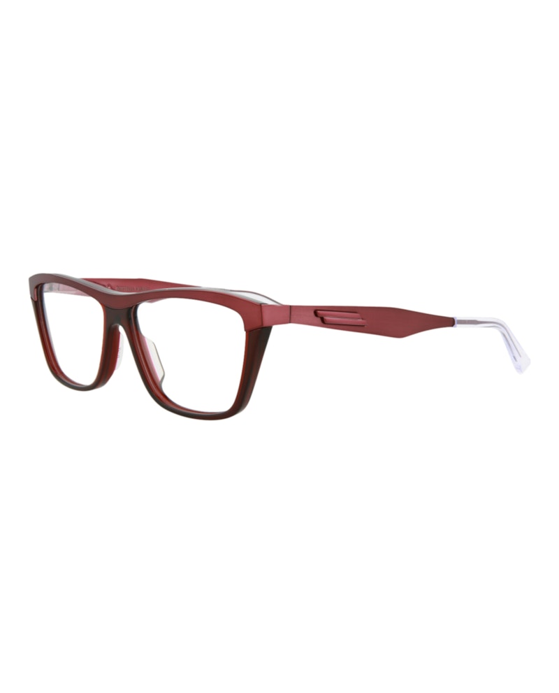 Bottega Veneta Cat Eye-Frame Metal Optical Frames Burgundy Burgundy Transparent (BV1133O-30011517-003)