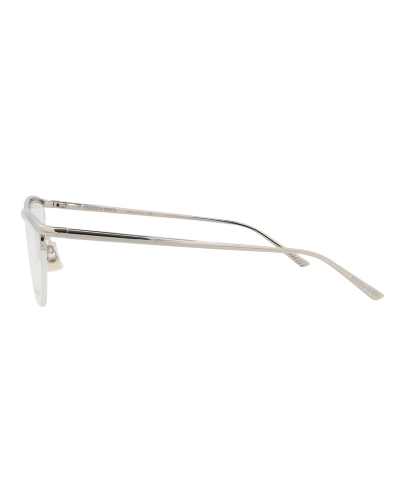Bottega Veneta Cat Eye-Frame Metal Optical Frames Silver Silver Transparent (BV1132O-30011518-002)