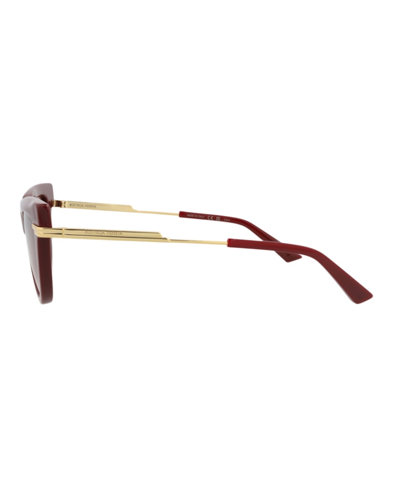 Bottega Veneta Cat Eye-Frame Recycled Acetate Sunglasses Burgundy Gold Red (BV1265S-30014573-003)