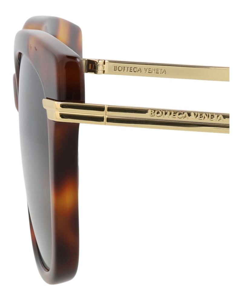 Bottega Veneta Cat Eye-Frame Recycled Acetate Sunglasses Havana Gold Green (BV1296SA-30015198-003)