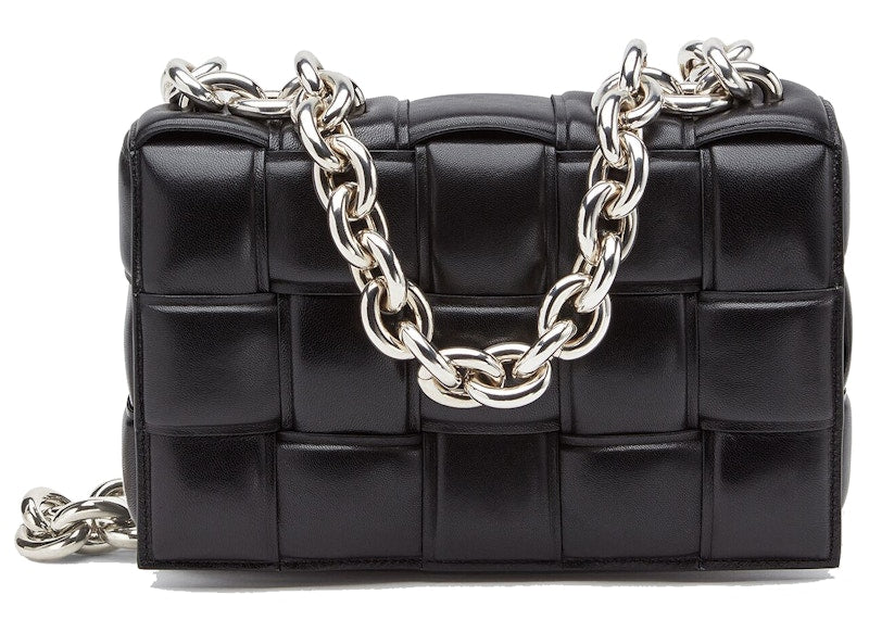 Bottega Veneta Chain Cassette Silver-tone Crossbody Bag Black