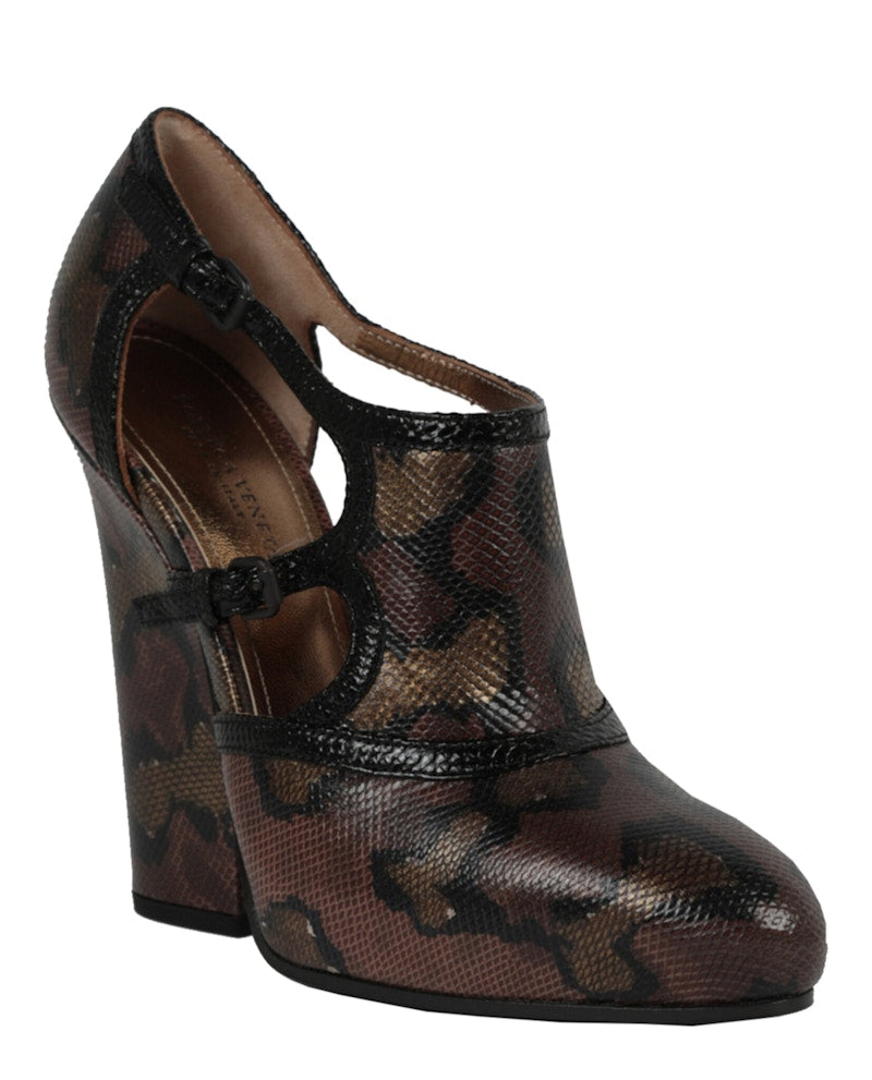 Bottega Veneta Chunky Heel Almond Toe Pump Leather (Women's)