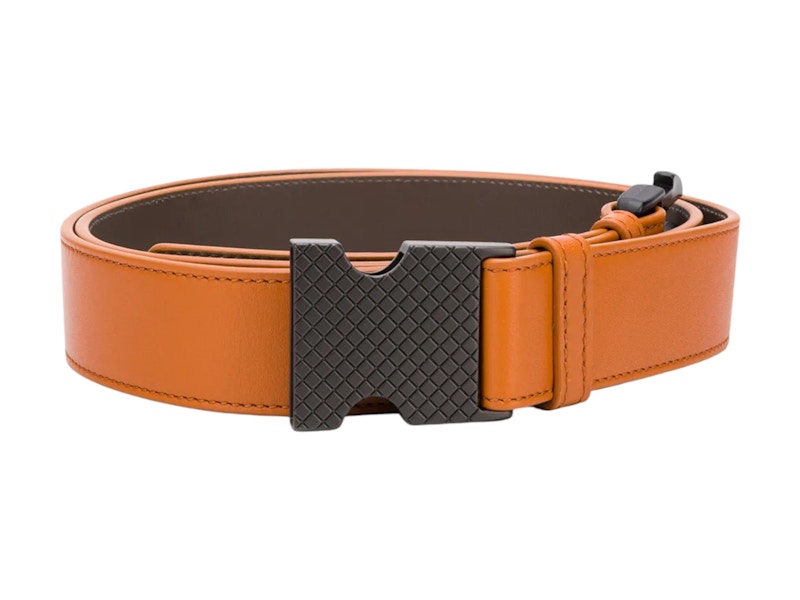 Bottega Veneta Cintura Quick-Release Leather Belt Orange/Brown