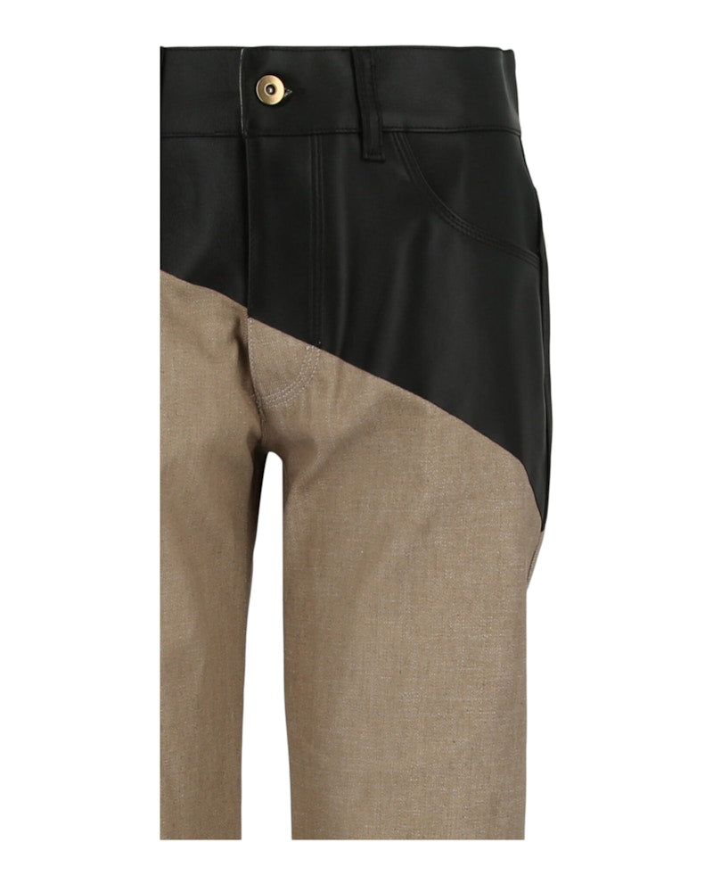 Bottega Veneta Colorblock Cotton Pants Biscuit