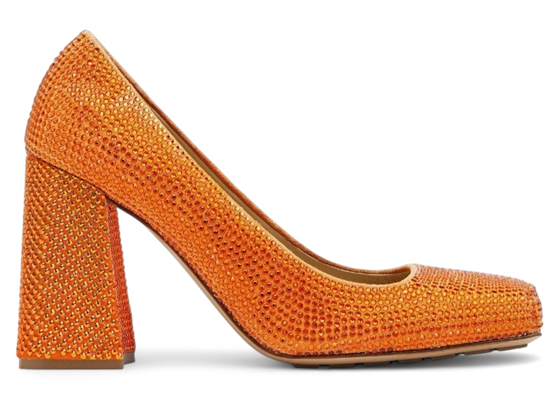 Bottega Veneta Crystal Embellished Tower Pumps Orange (Women's)
