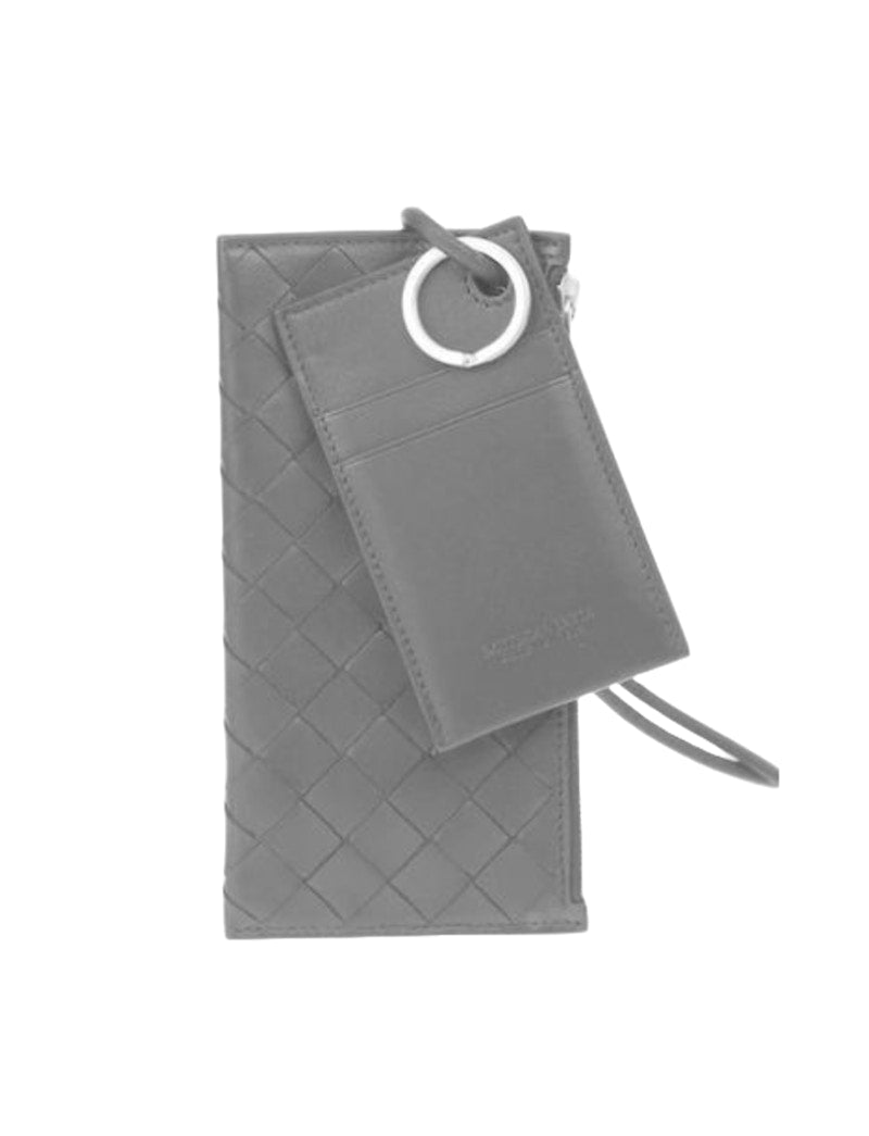 Bottega Veneta Double Pouch Crossbody Grey