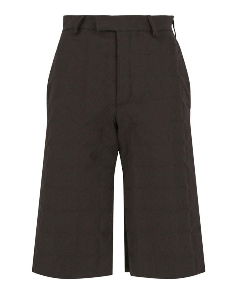 Bottega Veneta Embossed Quilted Shorts Fondente