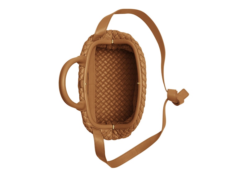 Bottega Veneta Handle Intrecciato Top Handle Small Camel