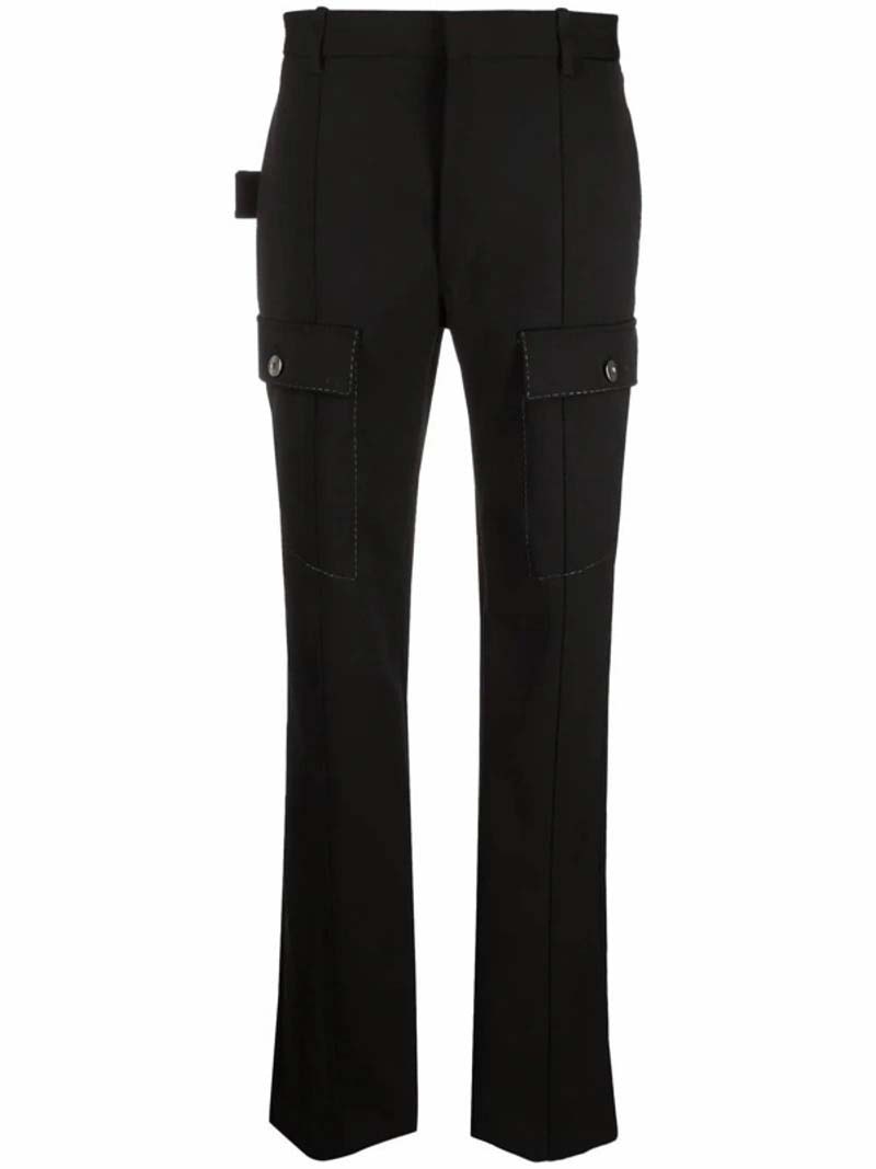 Bottega Veneta High-Waist Wool Trousers Black