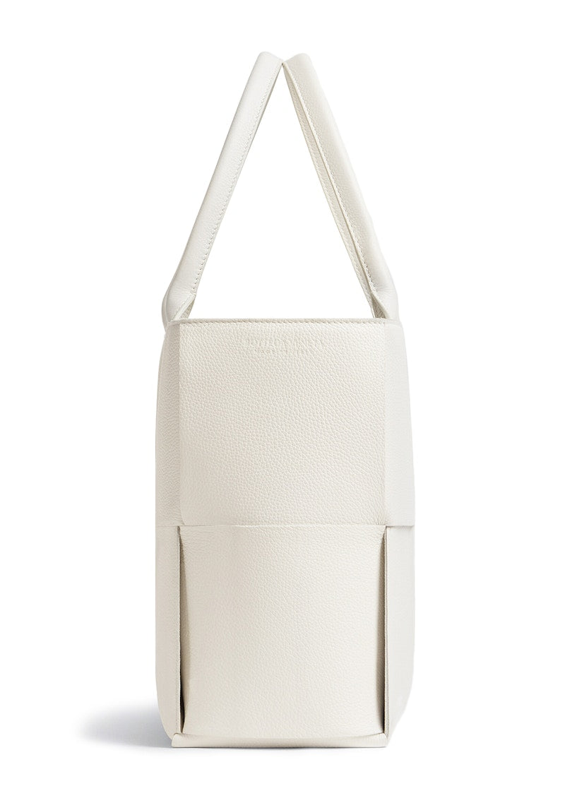 Bottega Veneta Intrecciato Arco Tote Medium White