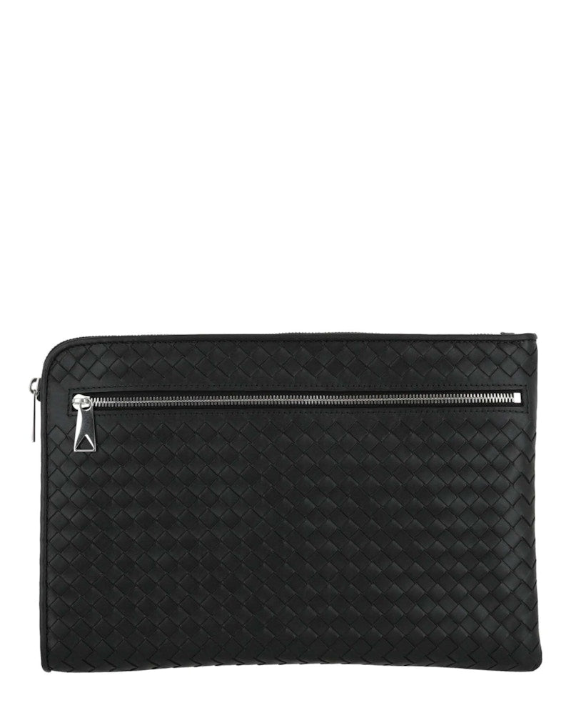 Bottega Veneta Intrecciato Document Pouch Black/Silver