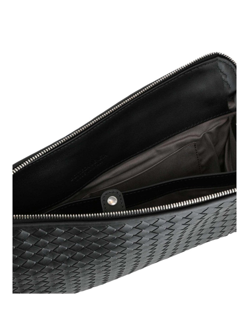 Bottega Veneta Intrecciato Document Pouch Black/Silver