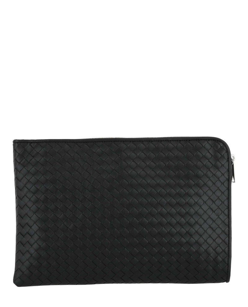 Bottega Veneta Intrecciato Document Pouch Black/Silver