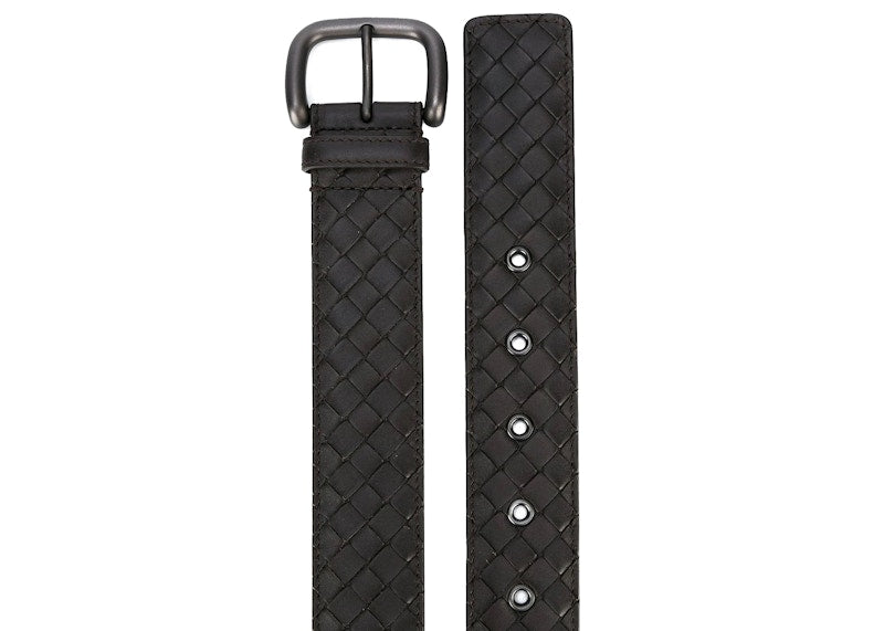 Bottega Veneta Intrecciato Leather Belt Brown