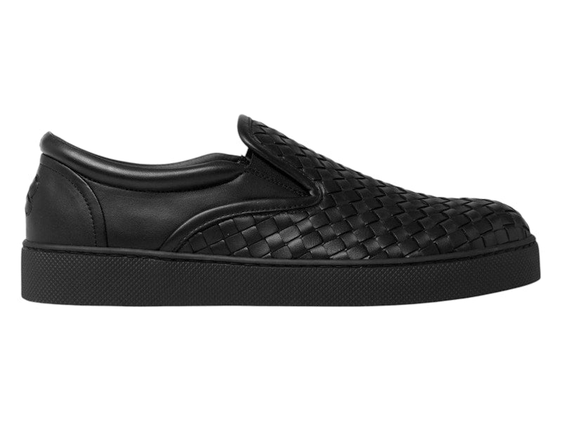 Bottega Veneta Intrecciato Leather Dodger Sneakers Black