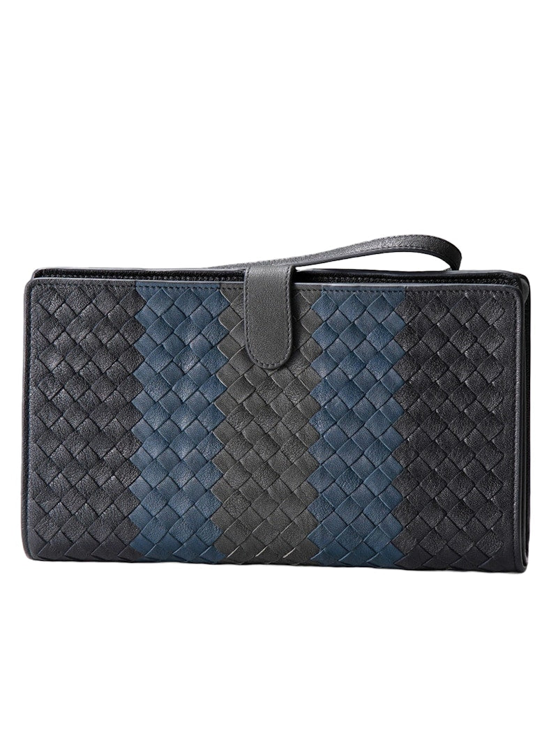 Bottega Veneta Intrecciato Leather Wristlet Black