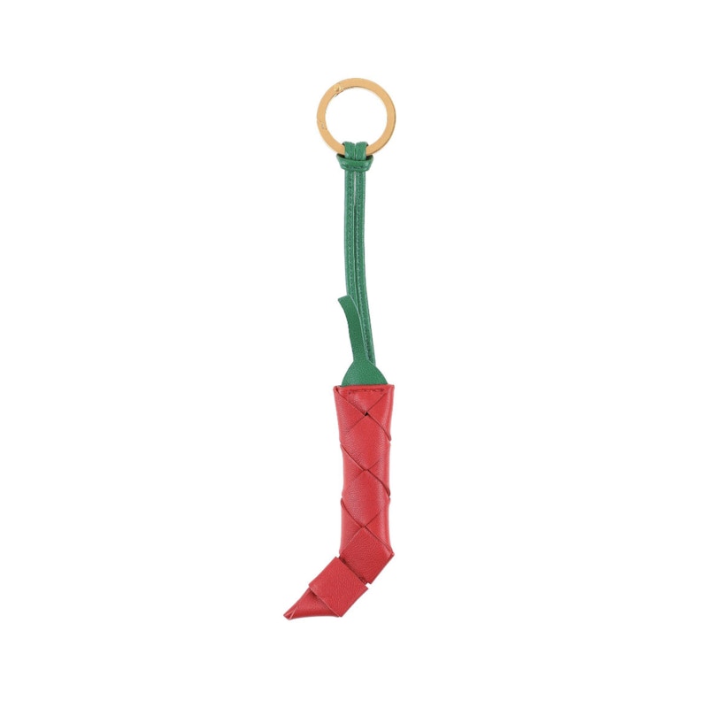 Bottega Veneta Intrecciato Nappa Leather Pepper Keyring Red