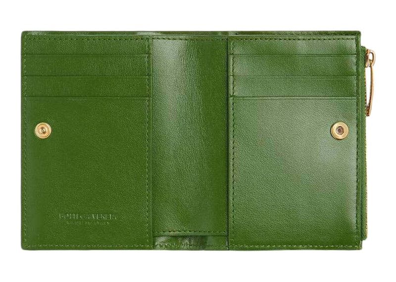 Bottega Veneta Intrecciato Small Bi-Fold Wallet Avocado